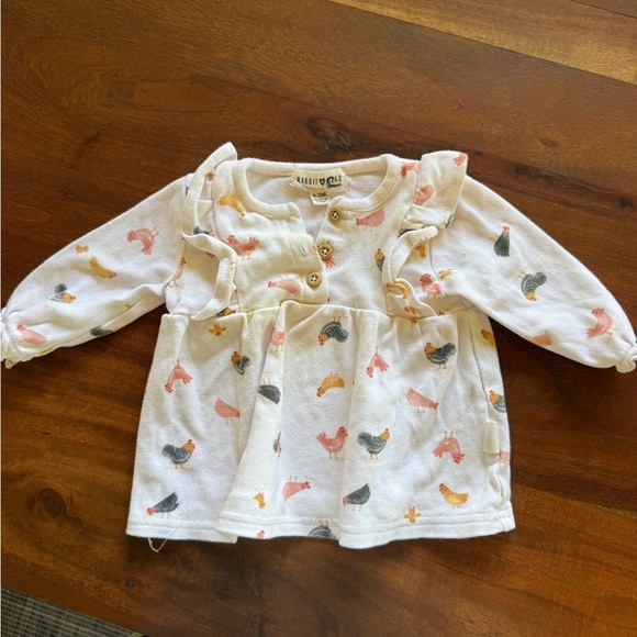 Rabbit + Bear Other - White Long Sleeve Kids Top with Chicken Print